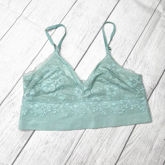 Victoria's Secret Teal Lace Bralette Wireless Lightly Lined Size Medium - Picture 5 of 8